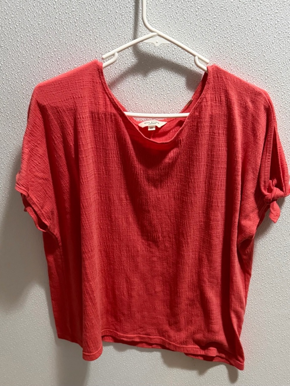 Max Studio Coral Short-Sleeve Textured Tee